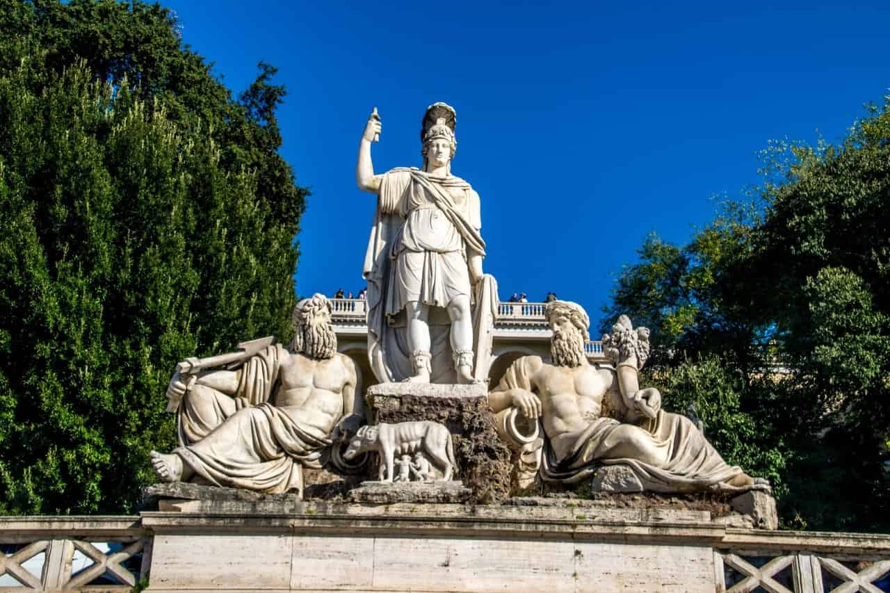 The Fountain of the Roman Goddess, a captivating sculpture located in Rome, Italy. 