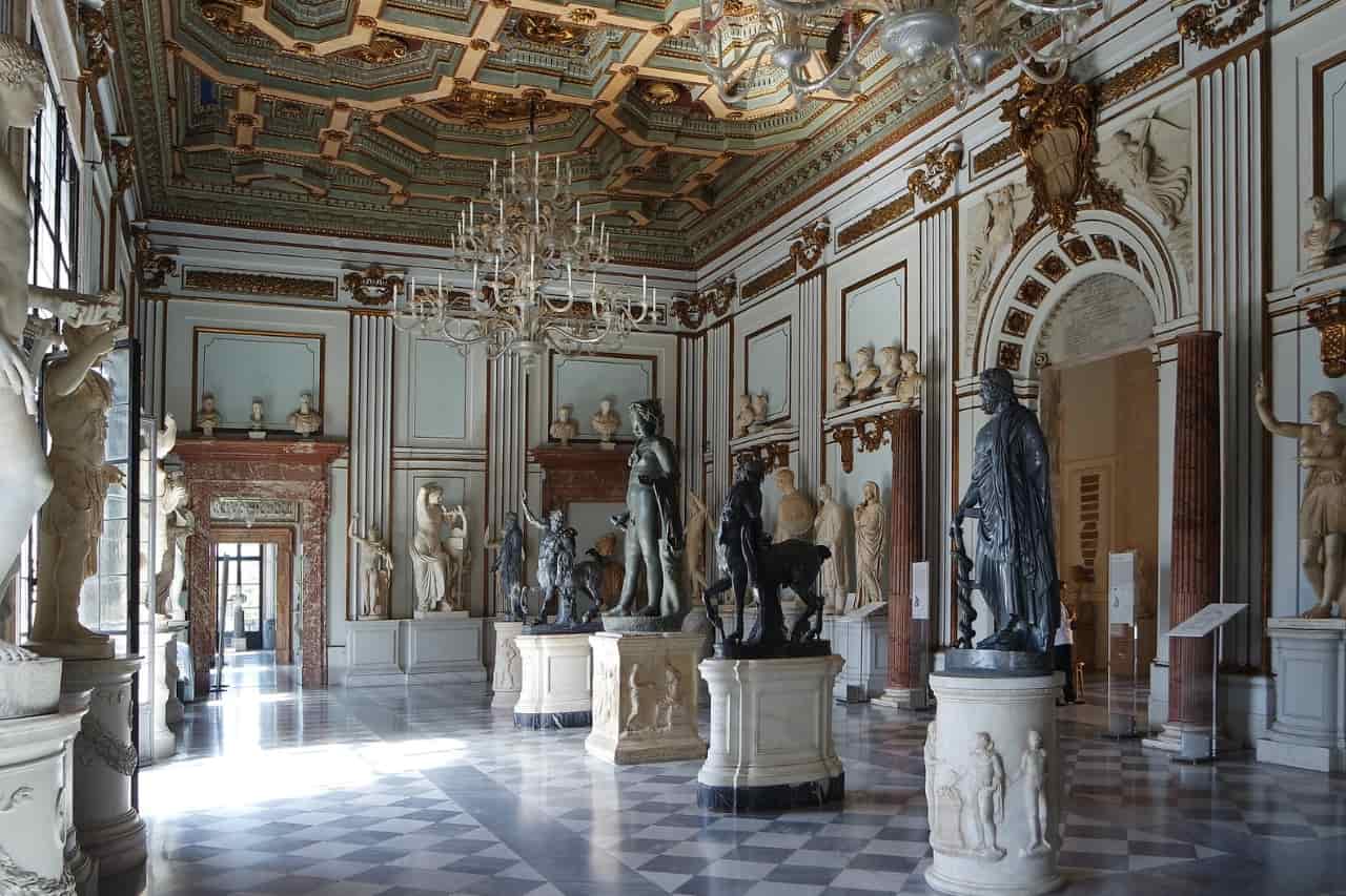 A remarkable collection of ancient Roman sculptures and artifacts at the Palazzo Nuovo.
