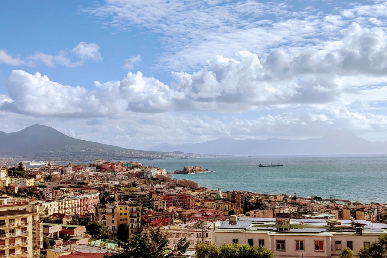 Naples seen from above, with an enchanting panorama