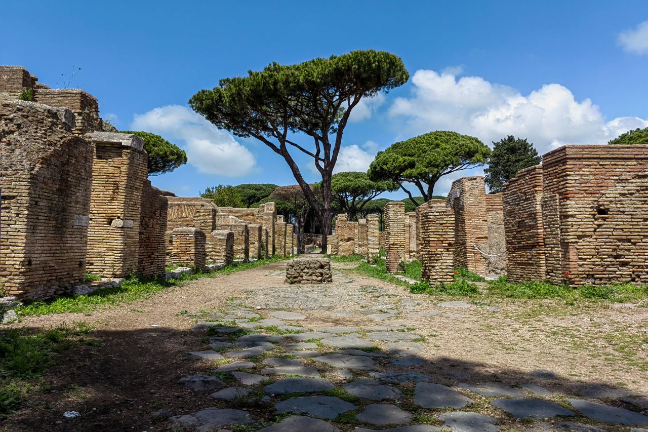 Ruins of Ostia Antica, an ancient Roman port city near Rome, Italy