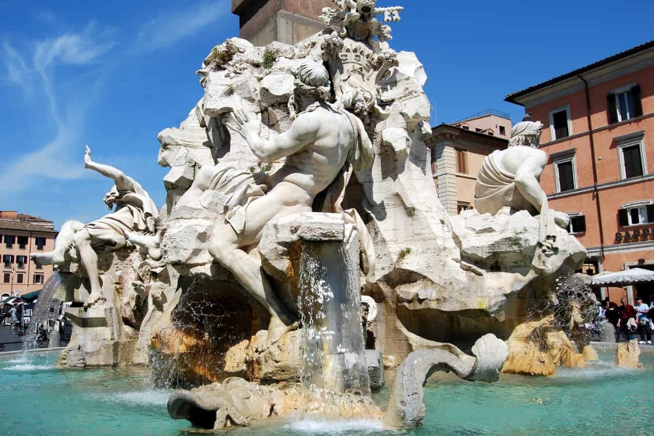 The beautiful fountain in Piazza Navona, Rome