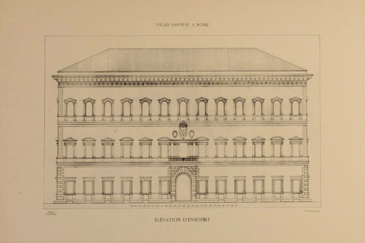 Chronological overview of construction milestones for Palazzo Farnese