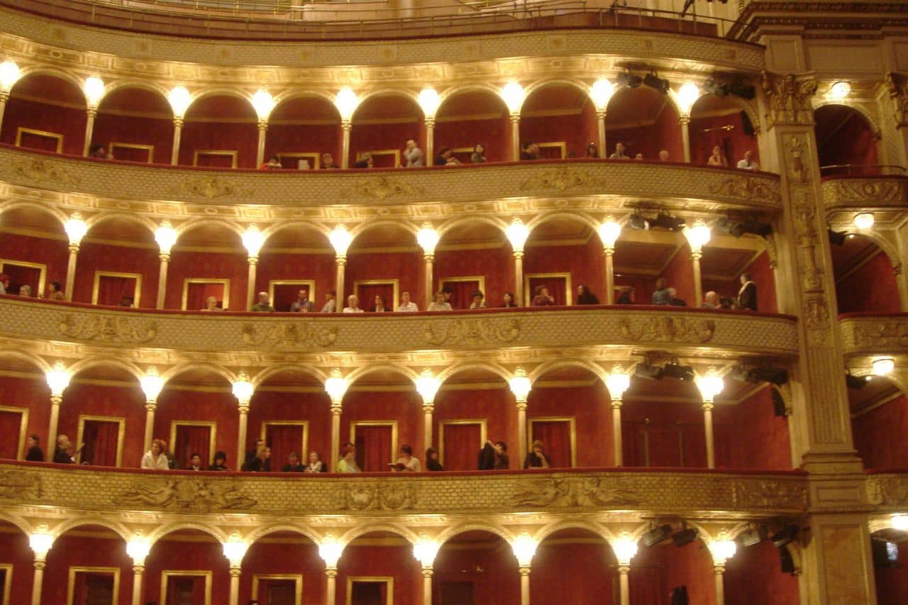 Internal view of Teatro dell’Opera during an Opera night.