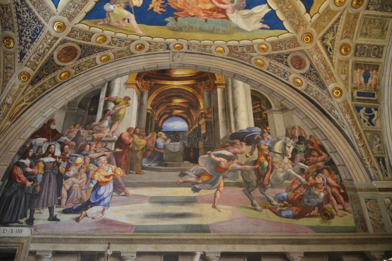 Close-up view of the beautiful Raphael’s Masterpieces in Rome, Italy