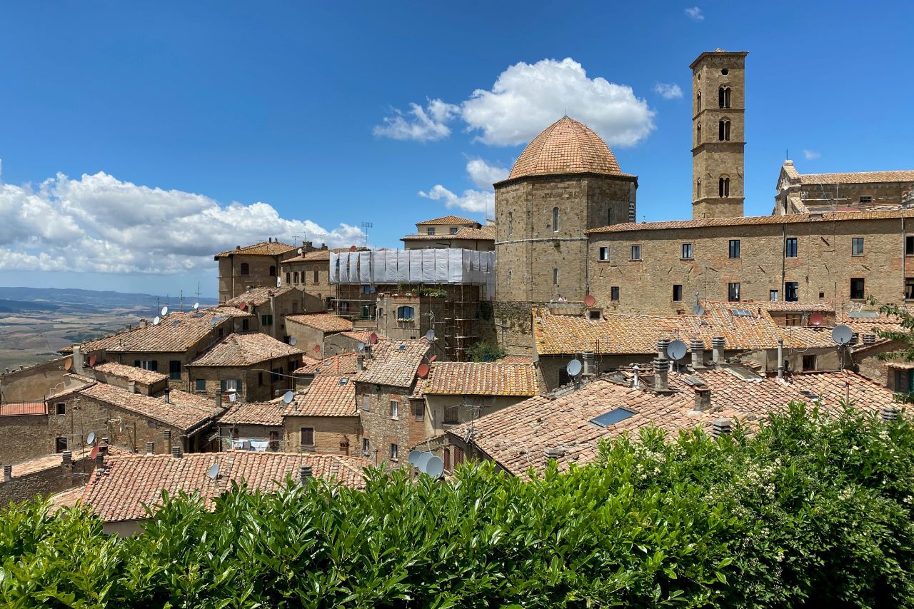 The historic center of Volterra can be reached in an hour's drive from Siena