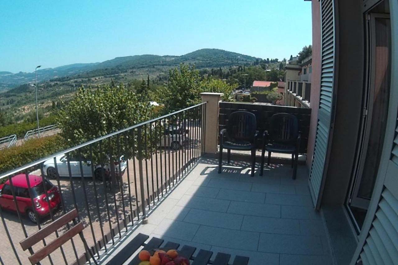 Stunning view of the landscape from the balcony in Residence Fiesole