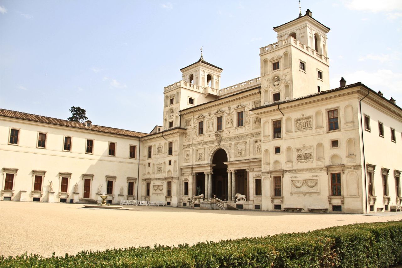 The beautiful courtyard of Villa Medici in Rome