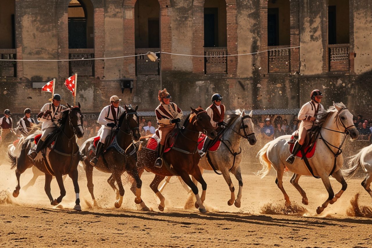The historical horse racing every September in Castel del Piano